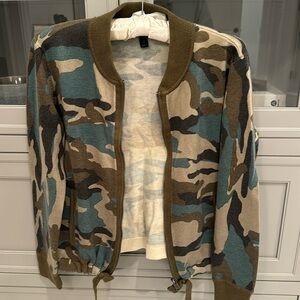 J crew camo cardigan